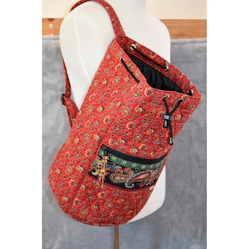 Vintage‎ Vera Bradley Large Drawstring Sling Backpack in 